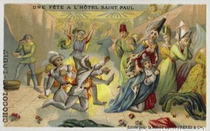 Bal des Ardents, Hotel Saint Pol, Paryż, 1393 autorstwa French School
