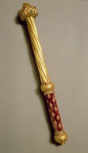 Baton Guillaume de Roquemont, 1384 (złoto, vermeil, aksamit i kamienie szlachetne)
