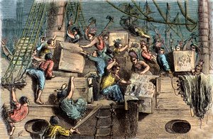 Boston Tea Party, 6 grudnia 1773. autorstwa French School