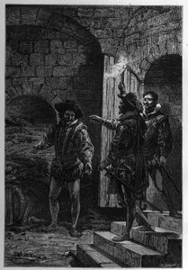 Schwytanie Guya Fawkesa - Aresztowanie Guya Fawkesa (Guido Falxius, znany jako John Johnson, angielski katolik autorstwa French School