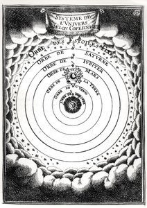 System kopernikański, z Description de lUnivers Alaina Manessona Malleta (1630-1706) 1683 autorstwa French School