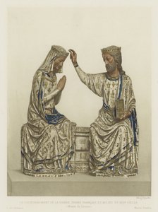 Koronacja Dziewicy, kość słoniowa, francuska, połowa XIII w. (kolor lito) autorstwa French School