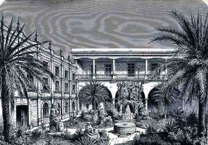 The Court of the Mexico Museum, z The Ancient Cities of the New World, Claude-Joseph-Desire Charnay, wyd. 1887 autorstwa French School