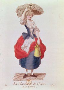 The Cream Seller (kolor grawerowany) autorstwa French School