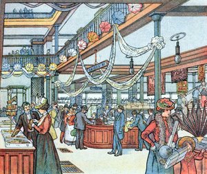 Dom Towarowy, ilustracja z Cours Schweiter, ok. 1900 autorstwa French School