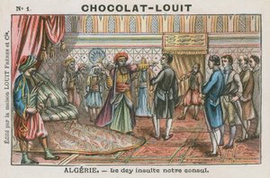 Dey Algieru obrażający francuskiego konsula, Algierię autorstwa French School