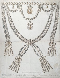 Diamentowy naszyjnik zaangażowany w sprawę Collier de la Reine, ok. 1785 r. autorstwa French School