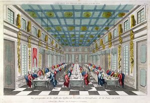 Jadalnia w Wersalu w 1763 r. autorstwa French School