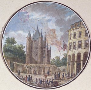 Donjon Świątyni, Paryż (kolorowy grawerunek) autorstwa French School
