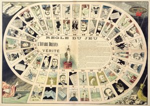 Dreyfus Affair Game, z portretami różnych zaangażowanych osób, koniec XIX wieku autorstwa French School