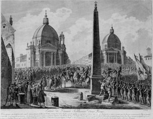 Wkroczenie armii francuskiej do Rzymu pod dowództwem marszałka Berthiera, 15 lutego 1798 r. autorstwa French School