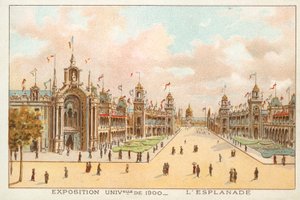 Esplanade, Ekspozycja Universelle 1900, Paryż (chromolitho) autorstwa French School
