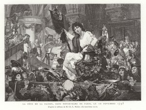 Festiwal Rozumu w Notre Dame de Paris, 10 listopada 1793 autorstwa French School