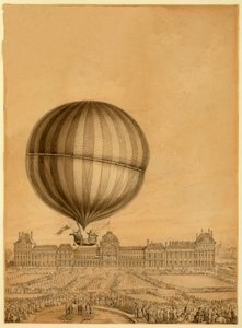 Pierwszy załogowy lot balonem gazowym, 1 grudnia 1783, c.1783 autorstwa French School