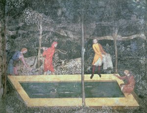Staw rybny, z Sali Jelenia, 1343 autorstwa French School