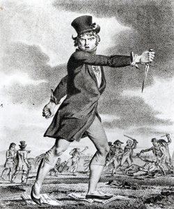 „Przyjaciel Sprawiedliwości i Wolności”, jakobińska karykatura antyjakobińskiego Towarzystwa Słońca, 1795 autorstwa French School