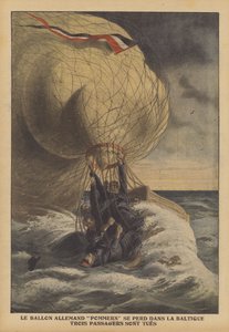 Niemiecki balon Pommern rozbijający się na Bałtyku (kolor lito) autorstwa French School