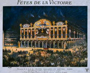 Grands Magasins du Louvre odznaczone na obchody zwycięstwa 1918, 14 lipca 1919 autorstwa French School