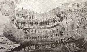 Wielkie męczeństwo Nagasaki, 1622, z książki Paula Lacroix „Życie wojskowe i religijne w średniowieczu”, opublikowane w Londynie ok. 1880 r. autorstwa French School