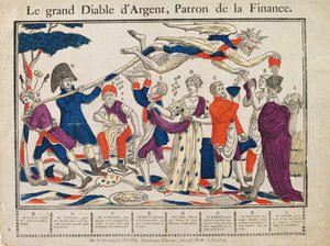 Der Große Geldteufel (farbiger Stich) von French School