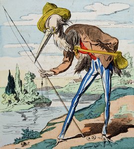 Czapla z Fables de la Fontaine autorstwa French School