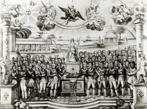 Historyczne miejsce narodzin tajemnic masonerii autorstwa French School