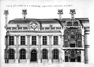 Hotel dAvaux, rue du Temple, Paryż autorstwa French School