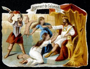 Sąd Salomona - Chromo, koniec XIX wieku autorstwa French School