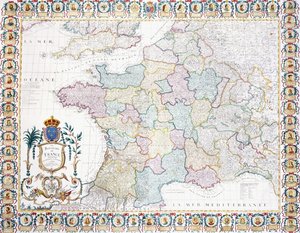 Królestwo Francji podzielone na samorządy, 1751 autorstwa French School