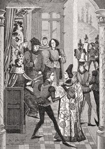 Dwór Królewski lub Wielka Rada, według miniatury w „Chronicles of Froissart”, z „Le Moyen Age et la Renaissance” Paula Lacroix (1806–84) opublikowanej w 1847 r. autorstwa French School
