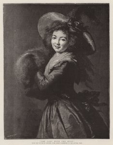 Dama z mufką (grafika) autorstwa French School