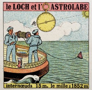Jezioro i astrolabium, przyrządy nawigacyjne. autorstwa French School