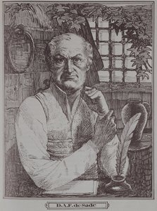 Markiz de Sade (1740-1814) w więzieniu autorstwa French School