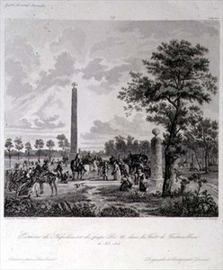 Spotkanie Napoleona z papieżem Piusem VII w lesie Fontainebleau, sztych. A. Lipiński, 26 listopada 1804 (ryc.) autorstwa French School
