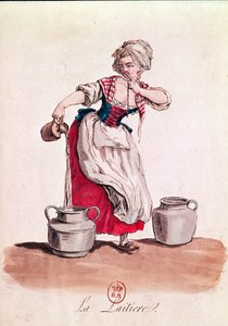 Mleczarka, 1785 (kolor grawerowany) autorstwa French School