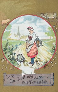Mleczarka i jej wiadro (kolor lito) autorstwa French School