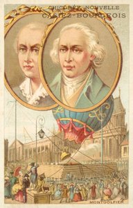 Bracia Montgolfier (chromolitho) autorstwa French School