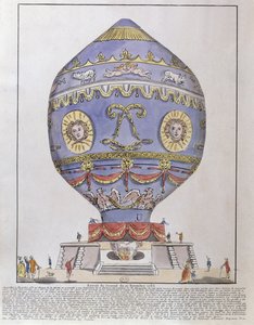 Eksperyment balonowy braci Montgolfier w Chateau de la Muette, 21 listopada 1783 r. autorstwa French School