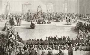 Zgromadzenie Narodowe za Ludwika XVI (1754-93) z „Histoire de France” Colarta, wydana ok. 1840 r. autorstwa French School