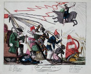 Gazeta majowa 1815 (kolorowa grawerunek) autorstwa French School