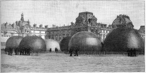Parc des balloons założony w Tuileries podczas festiwalu w Paryżu w 1888 roku. autorstwa French School