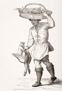 Handlarz drobiem, według XVI-wiecznego drzeworytu Cesare Vecellio (1521-1601) z 