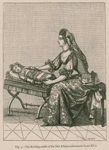 Kołyska na biegunach księcia dAnjou (później Ludwik XV) autorstwa French School
