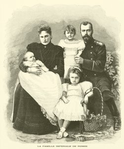Rosyjska rodzina cesarska (rycina) autorstwa French School