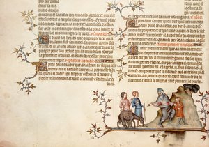 Ofiara Izaaka, z Biblii Jana de Sy, c.1355