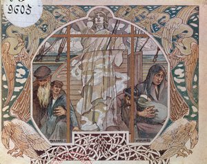 Duch wolności jako jedyna nadzieja, ilustracja na okładce z Au dela de locean, 1909 autorstwa French School