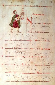 Tryb trzeci, z tonaru w notacji akwitańskiej (welum) autorstwa French School
