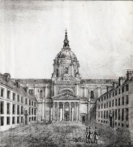 Uniwersytet Sorboński - "Alfabet obrazkowy zabytków Paryża" ok. 1840 r. (rycina) autorstwa French School