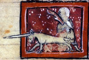 Dziewica i Jednorożec (Jednorożec) - francuski bestiariusz z XIV wieku. Mediolan, Biblioteca Trivulziana. autorstwa French School