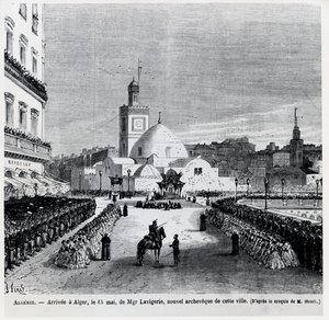 Przybycie do Algieru nowego arcybiskupa miasta Charlesa Lavigerie, 15 maja 1867 r. autorstwa French School